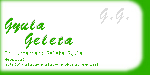 gyula geleta business card